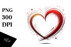 Paint Brush Style Heart PNG Product Image 1