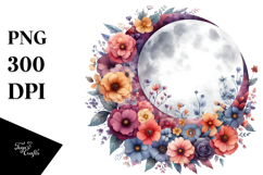 Colorful Flowers Half Moon PNG Product Image 1
