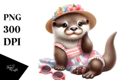 Digital Cute Otter Beachwear PNG Product Image 1