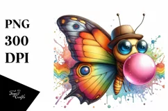 Vibrant Abstract Butterfly Watercolor Clipart Product Image 3