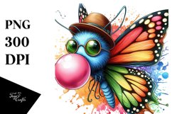 Vibrant Abstract Butterfly Watercolor Clipart Product Image 3