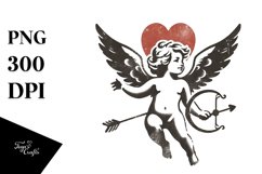 Distressed Cupid Heart PNG Product Image 1