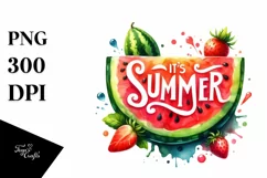 Juicy Watermelon PIECE It's Summer PNG Product Image 3