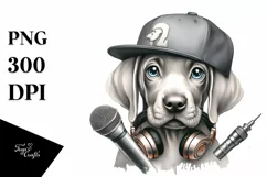 Hip Hop Singer Weimaraner Clipart Product Image 3