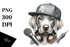 Hip Hop Singer Weimaraner Clipart Product Image 1
