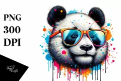 Colorful Artistic Panda Sunglasses Clipart Product Image 3