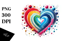 Simple Paintbrush Style Heart PNG Product Image 1