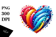 Simple Paintbrush Style Heart PNG Product Image 1