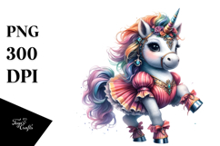 Colorful Baby Unicorn Saltarello Dancer PNG Product Image 1