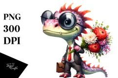 Colorful Dragon with Sunglasses PNG Product Image 1