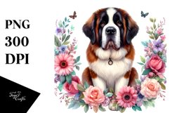 Abstract Floral Frame with Watercolor Splash Product Image 3