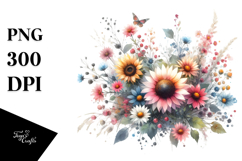 Colorful Sunflower Watercolor Washed Product Image 1