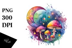 colorful Magical Mushroom Clipart Product Image 1