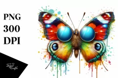 Colorful Artistic Butterfly Sunglasses Clipart Product Image 3