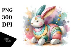 Colorful Bunny Wood PNG Product Image 1