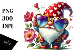 Valentines Gnome Heart Sunglasses PNG Product Image 1