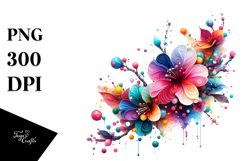 Colorful Cherry Blossom PNG Product Image 1