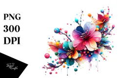 Colorful Cherry Blossom PNG Product Image 1