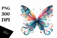 Colorful Butterfly Watercolor Clipart Product Image 3