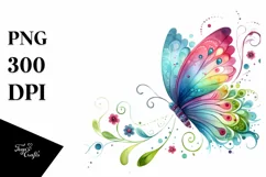 Colorful Butterfly Watercolor Clipart Product Image 1