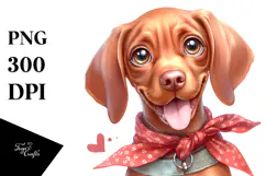 Happy Vizsla Baby PNG Product Image 1