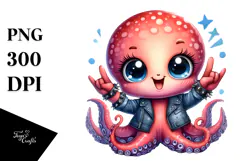 Cute Baby Octopus, High-Res PNG Product Image 1