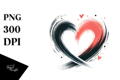 Simple Paintbrush Heart PNG Product Image 1