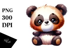 Colorful Plush Panda Watercolor | Clipart Product Image 1