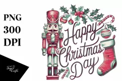 Retro Happy Christmas Day Png Product Image 1