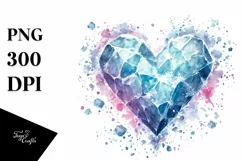 Ice Heart Digital Painting PNG Product Image 1