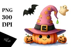 Funny Watercolor Simple Halloween Hat | Clipart Product Image 3