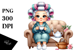 Watercolor Character Tea Cup Sofa Hair Curlers Product Image 1