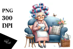 Watercolor Character Tea Cup Sofa Hair Curlers Product Image 1