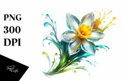 Shiny Daffodil Made of Glass Material | Sublimation | Product Image 1