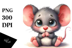 Confused Baby Mouse PNG Product Image 1