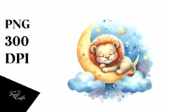 Colorful Baby Lion Moon | Sublimation | Clipart Product Image 3