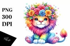 Vibrant Cartoon-Style Watercolor Flower Product Image 1