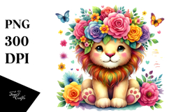 Vibrant Cartoon-Style Watercolor Flower Product Image 1