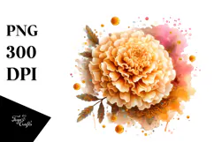 Marigold Watercolor Splash PNG Product Image 1