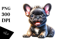 baby French Bulldog with Party Hat, High-Res PNG Product Image 1