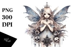 Washed Gothic Fairy Sublimation Clipart Product Image 1