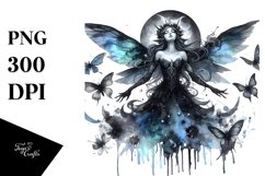 Washed Gothic Fairy Sublimation Clipart Product Image 1