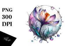 Stained Crocus Watercolor Clipart Product Image 1