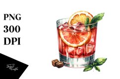 Sazerac Watercolor Sublimation Clipart Product Image 3