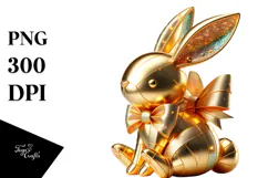 Creative Vintage Bunny Sitting PNG Product Image 1