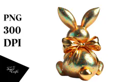 Creative Vintage Bunny Sitting PNG Product Image 1