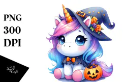 Cute Baby Unicorn Halloween Clipart Product Image 1