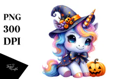 Cute Baby Unicorn Halloween Clipart Product Image 1