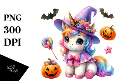 Cute Baby Unicorn Halloween Clipart Product Image 1
