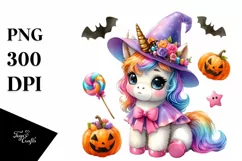 Cute Baby Unicorn Halloween Clipart Product Image 1